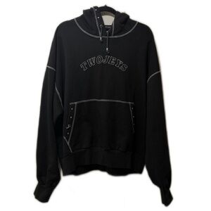 TwoJeys Black Contrast Varsity Hoodie NWT Size Large